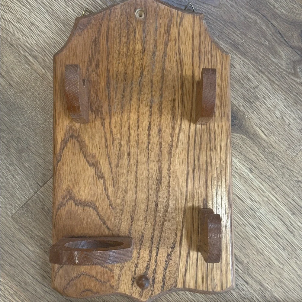 Vintage Wooden Hair Caddy for Wall